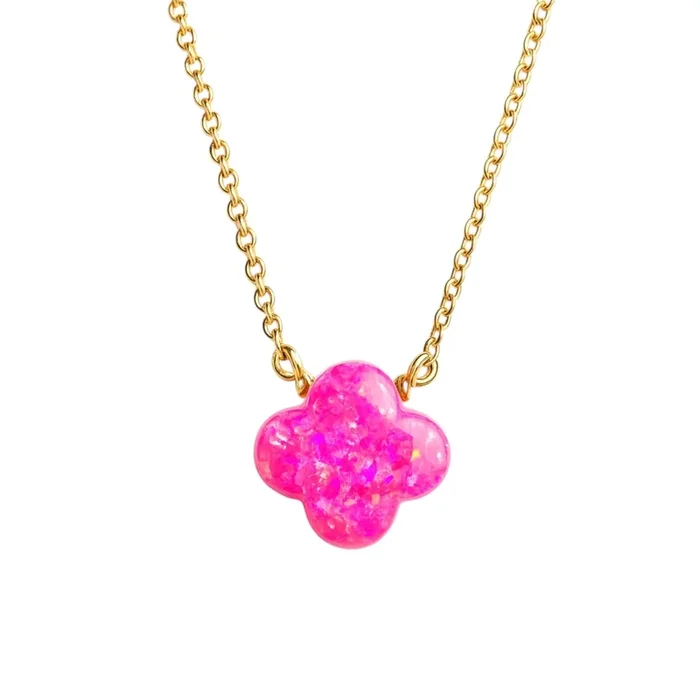 Clover Small | Gold Filled Opal Necklace