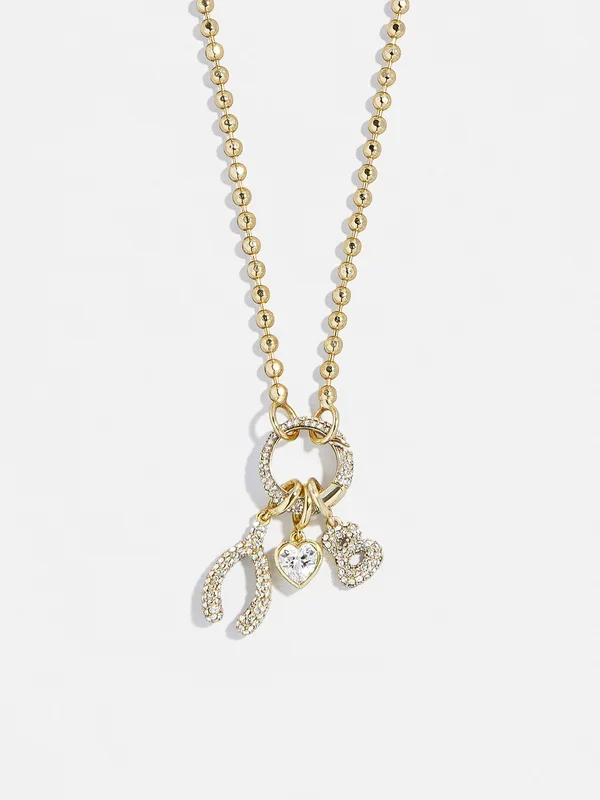 Cluster Charm Necklace – Ball Chain & Charm Ring