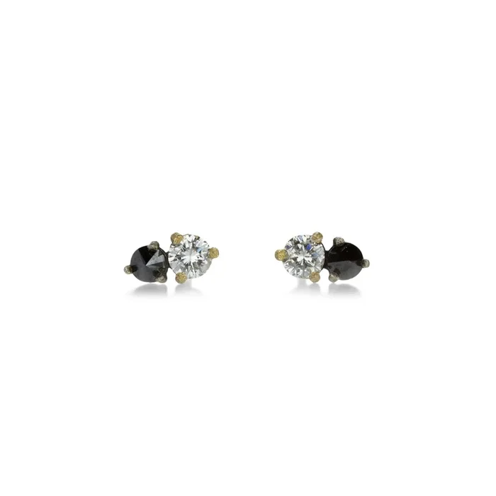Cognac and Black Diamond Studs