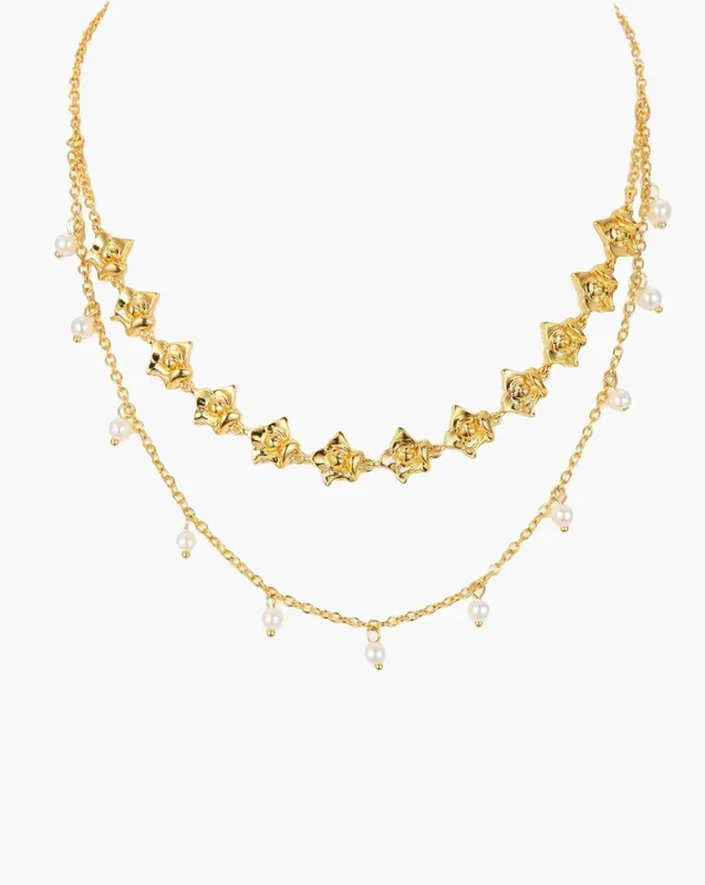 Collar rosa de perlas