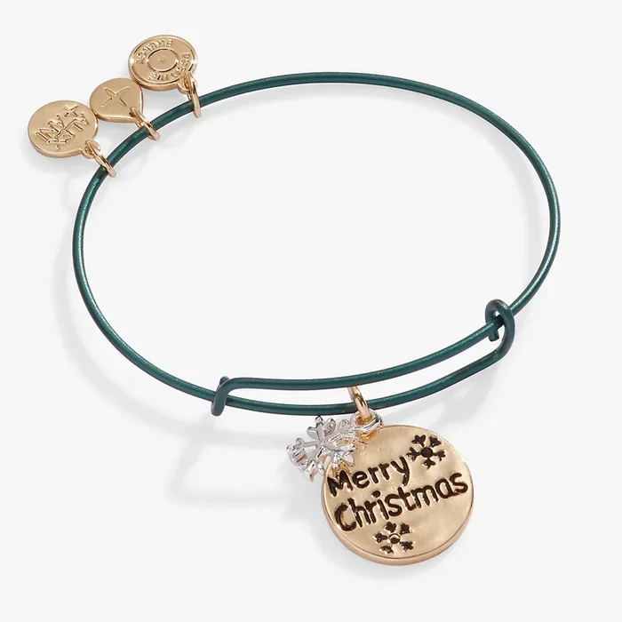 Colorful ‘Merry Christmas’ Ornament Charm Bangle