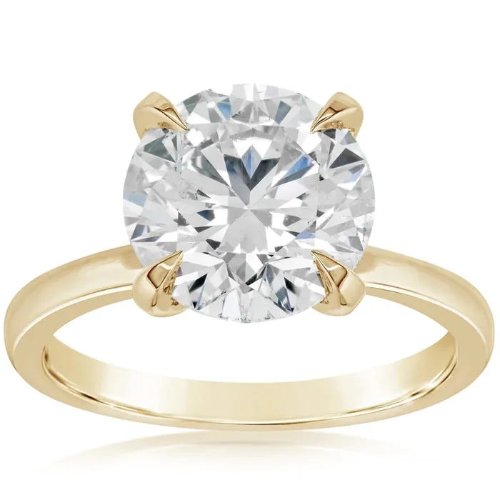 Complete 3.91 Carat Diamond Solitaire Ring
