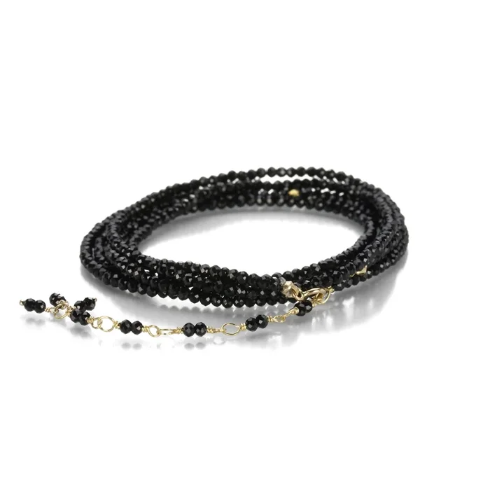 Confetti Black Spinel Wrap Bracelet – 34″