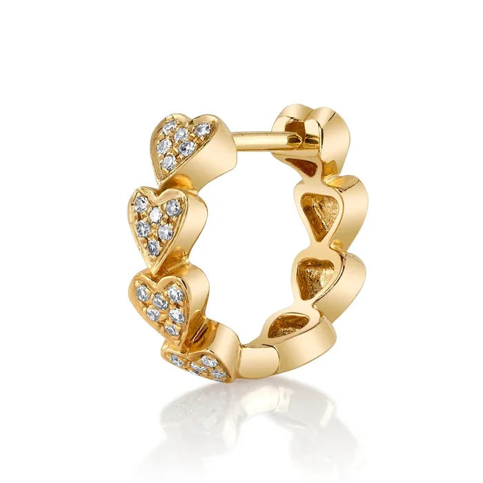 Connected Hearts Diamond Huggie