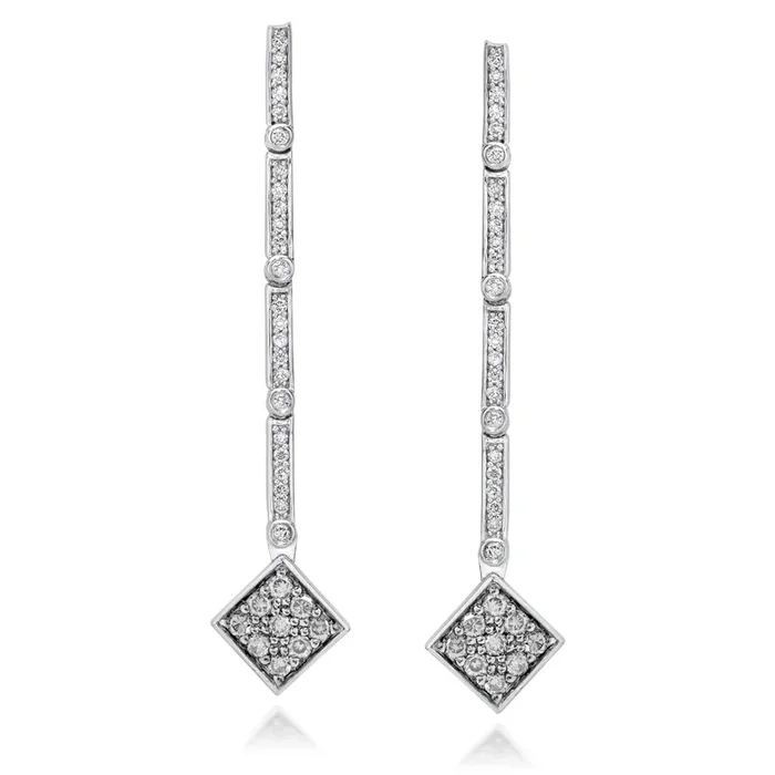 Convertible Diamond Earrings set in 925 Silver