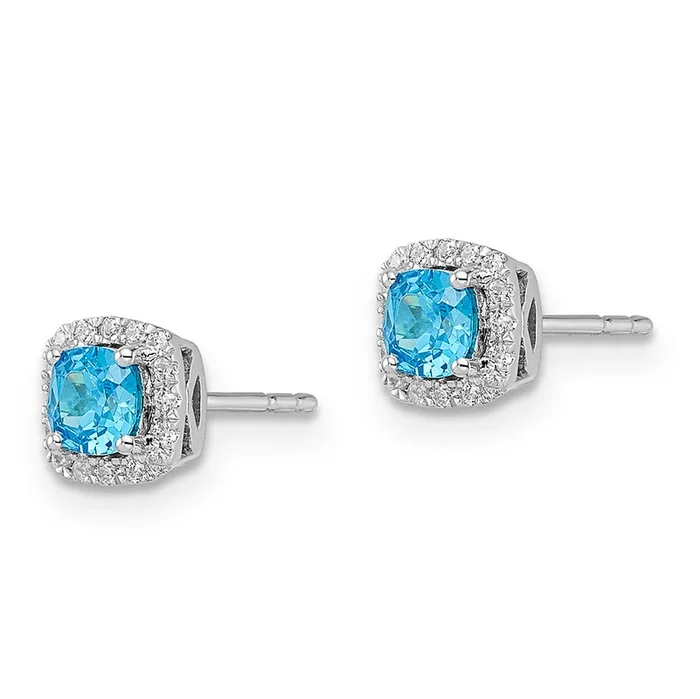 Cool Flame Blue Topaz Earrings