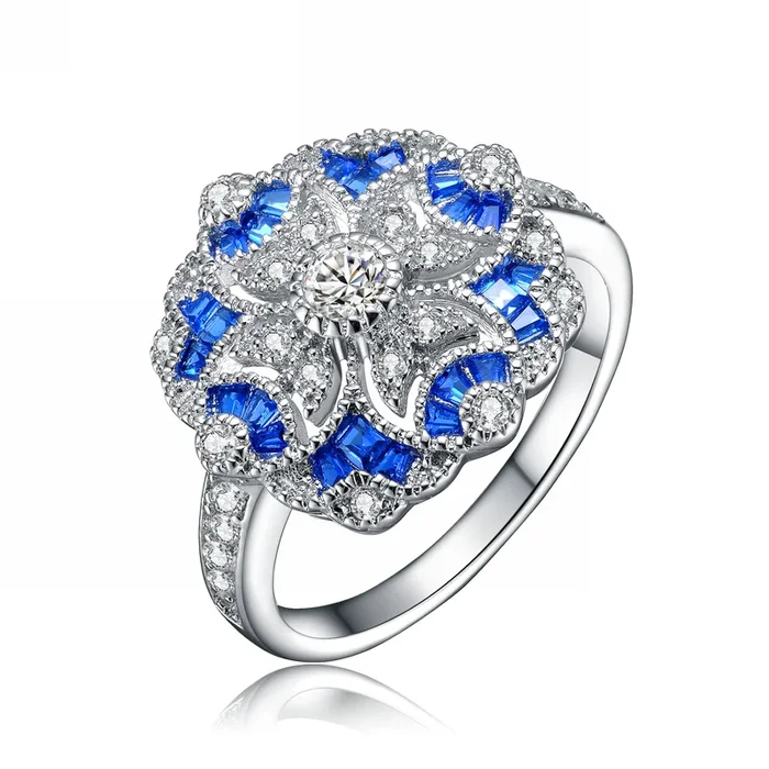 Coralie Déco Blue Cocktail Couture Ring