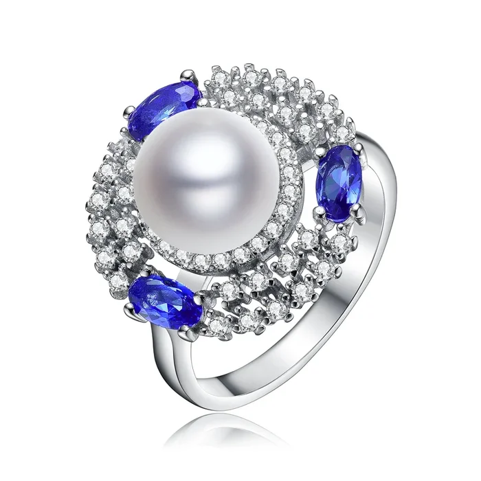 Coralie Sparkling Cocktail Pearl Ring