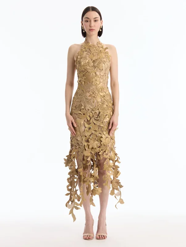 Corded Floral Cocktail Dress