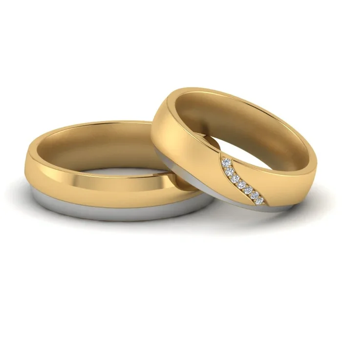 Couples 2 Tone Matching Wedding Bands