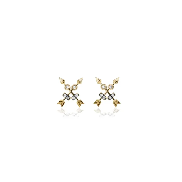 Crossed Arrow Motif Studs
