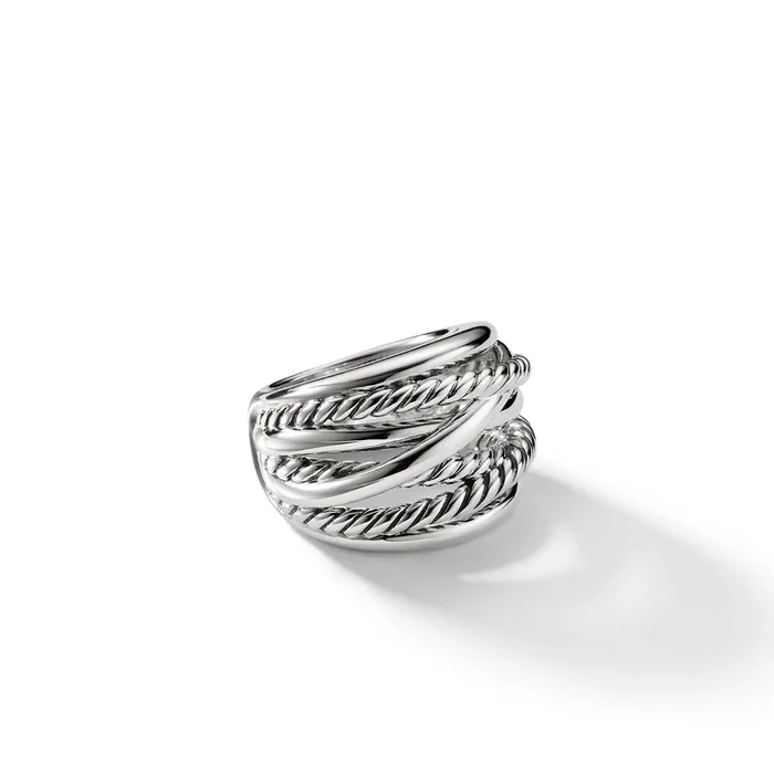 Crossover Ring in Sterling Silver, 17mm