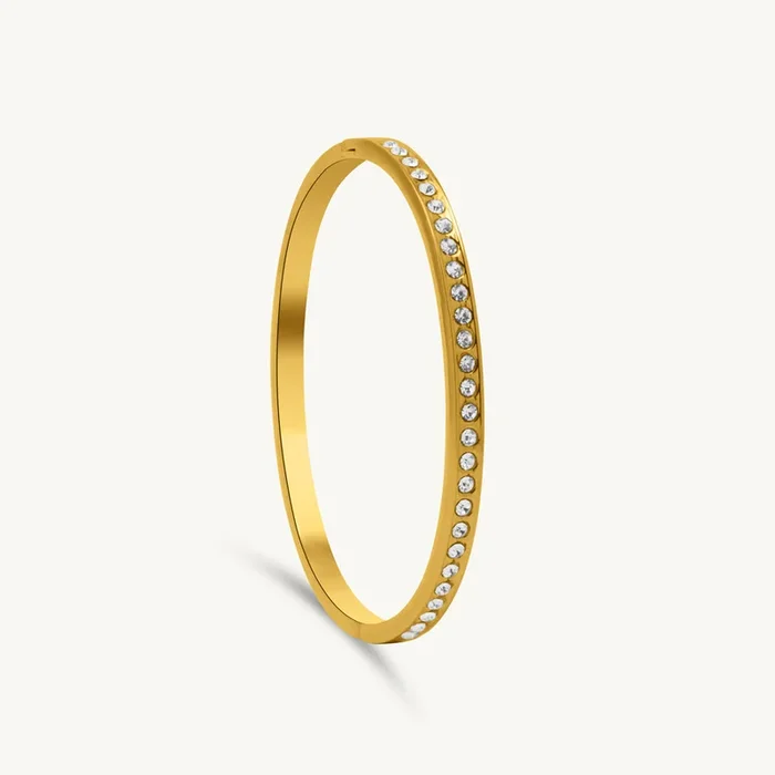 Crown Glow CZ Cluster Bangle Bracelet