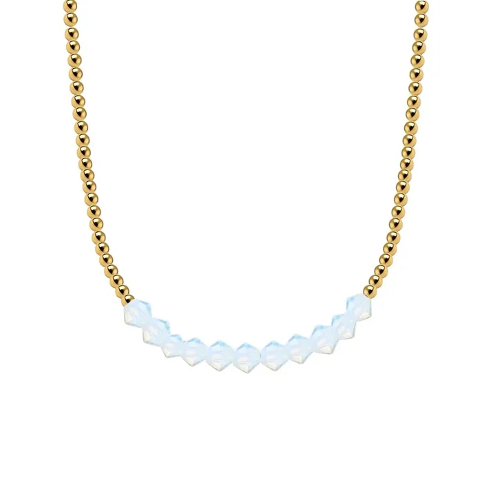 Crystal Bar | Gold Filled Beaded Necklace