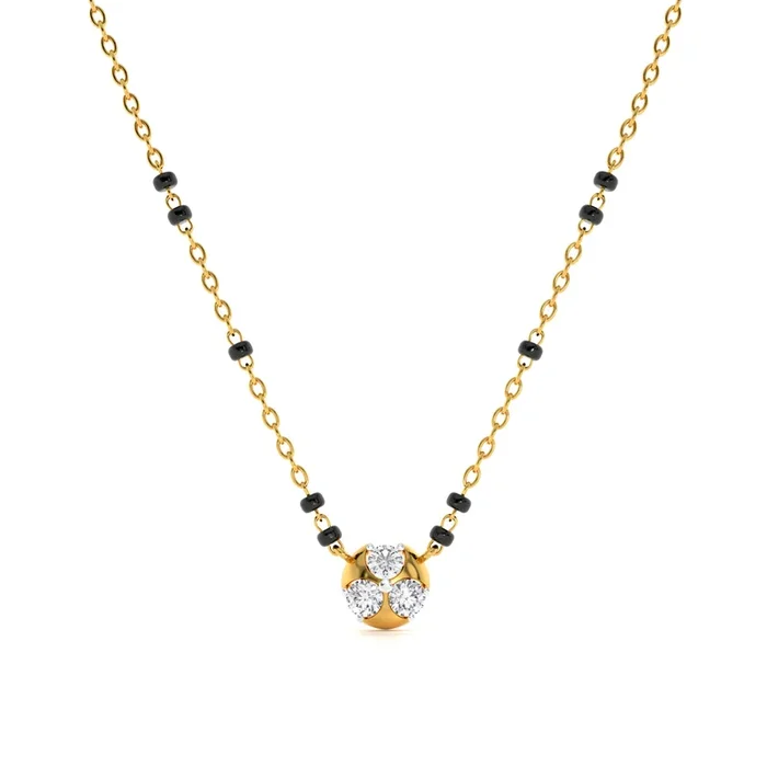 Crystal Bloom 9KT Gold Lab Grown Diamond Mangalsutra