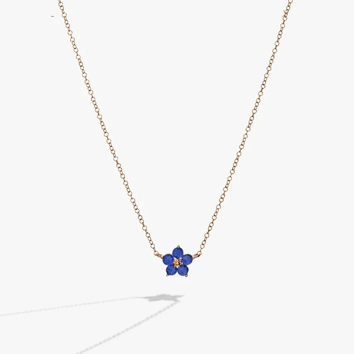 Crystal Forget-Me-Not Flower Necklace