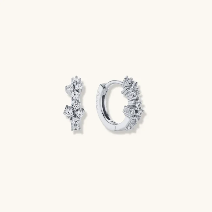 Crystal Infinity Hoop Earrings Silver