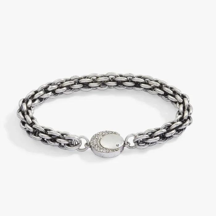 Crystal Moon Wheat Chain Bracelet