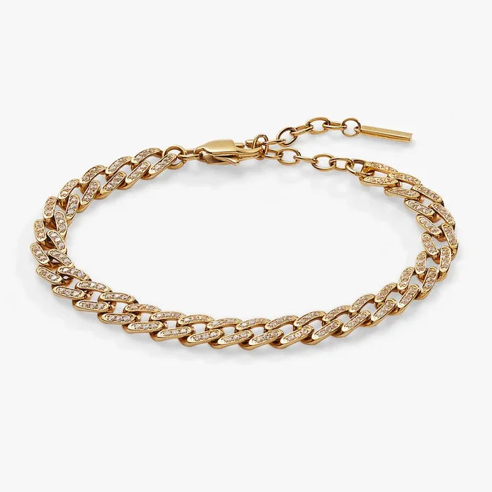 Crystal Pave Curb Chain Bracelet