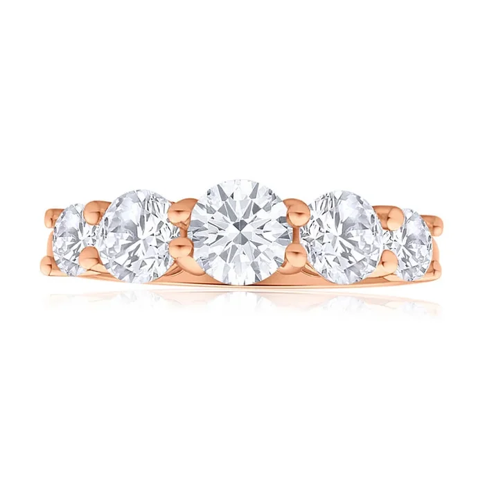 Cubic Zirconia ‘Esther’ Ring 9ct Rose Gold