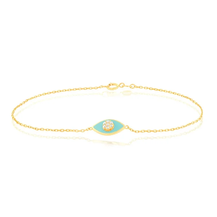 Cubic Zirconia Fancy Bracelet in 9ct Yellow Gold