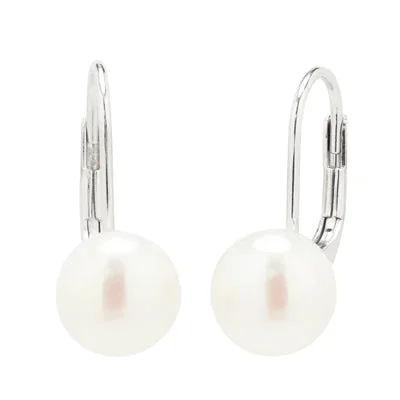 Cultured Freshwater Pearl Earrings in Sterling Silver (8mm pearls)
