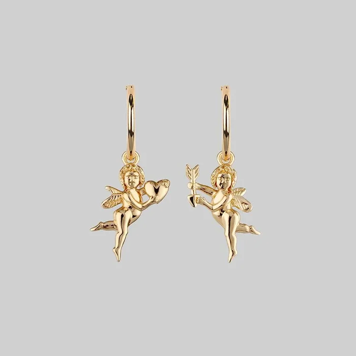 Cupid & Psyche Lovers Hoop Earrings – Gold