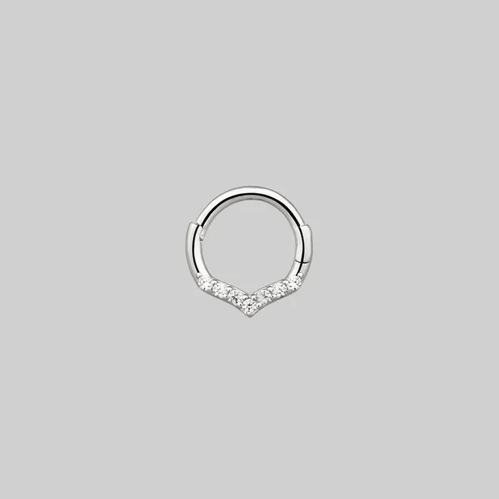 CUPID. Chevron Silver Clicker Ring – Septum