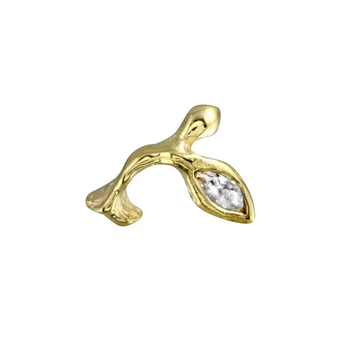 Curved Twig Marquise Diamond Earring