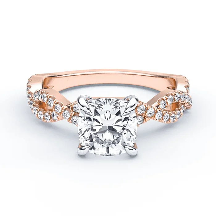 Cushion Cut Double Pave Ring