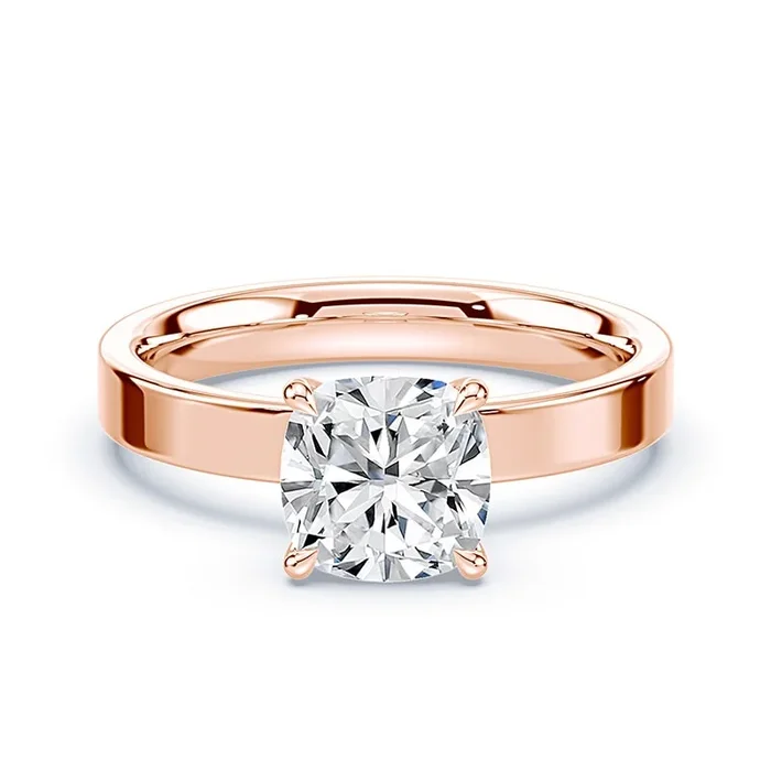 Cushion Cut Hidden Halo Wide Ring