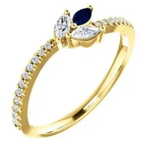 Custom 14K Yellow 3-Stone Marquise Family Ring Mounting