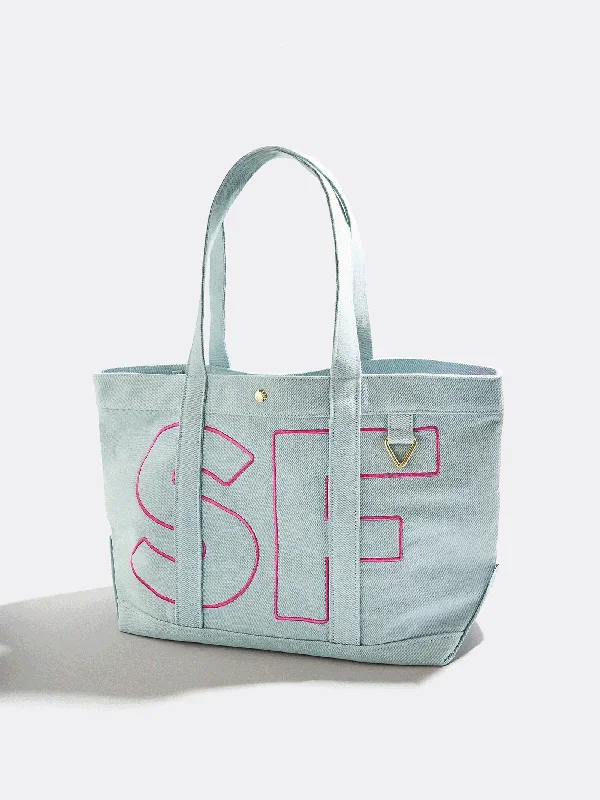 Custom Alpha Tote – Blue Denim
