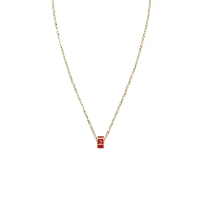 Custom Faceted Heart Beat : Super Fine Clip Necklace Red