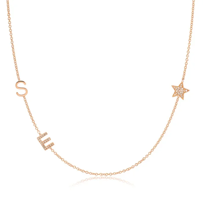 Custom Gold Necklace – 3 Letters
