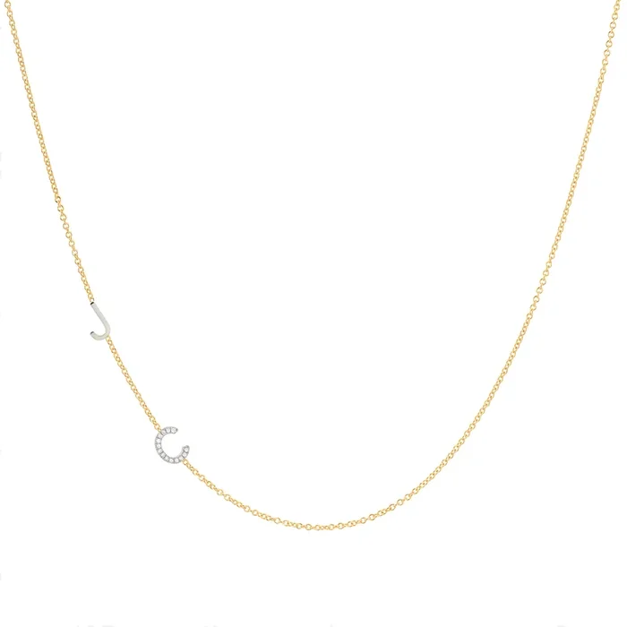 Custom Mixed Gold Necklace – 2 Letter