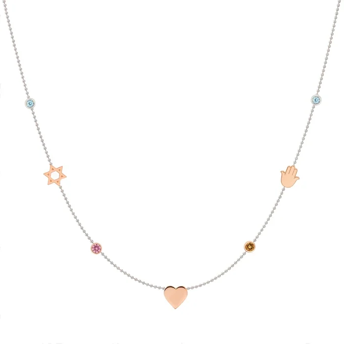 Custom Mixed Gold Necklace – 7 Letter