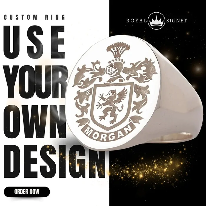 Custom Ring – White Gold Coated – Recessed Design