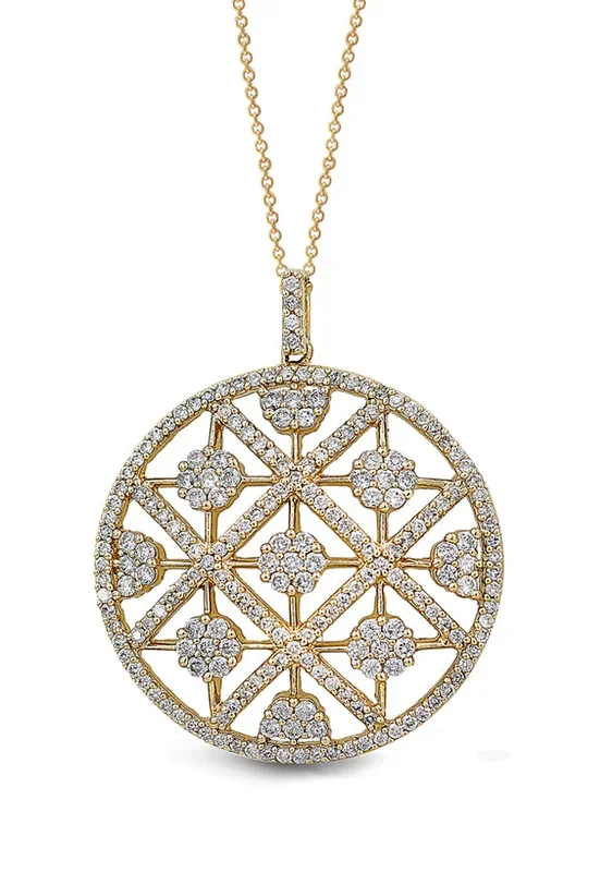 D’Oro 14K Yellow Gold Diamond Pendant, 2.08 TCW