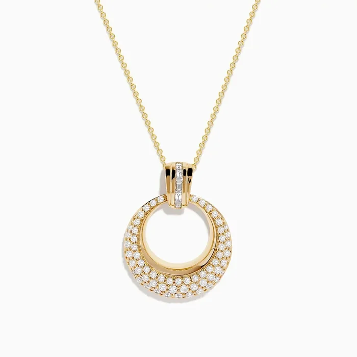 D’Oro 14K Yellow Gold Diamond Pendant