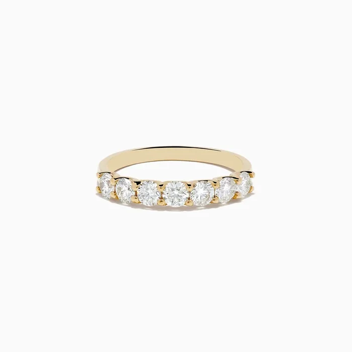 D’Oro 14K Yellow Gold Round Brilliant Diamond Band 1.03 TCW