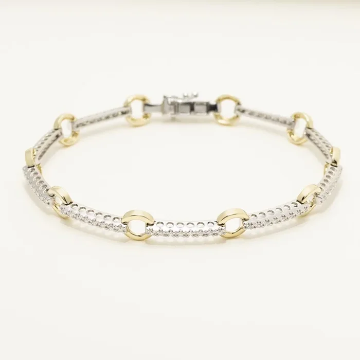 Dabakarov Diamond Link Bracelet in 14kt White and Yellow Gold (3/4ct tw)