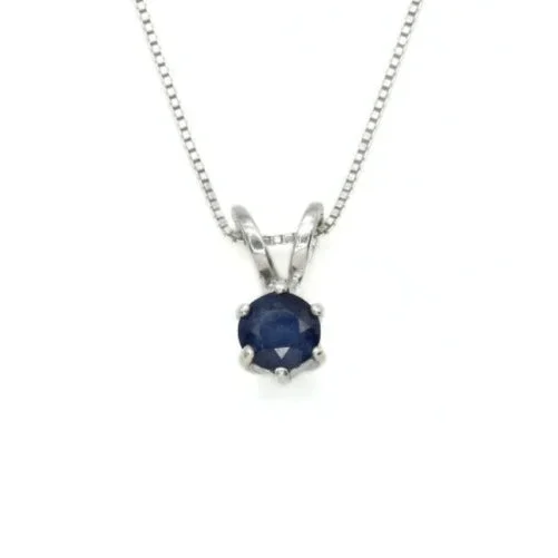 Dainty Sapphire Pendant – Natural Sapphire Necklace – Blue Minimalist Necklace
