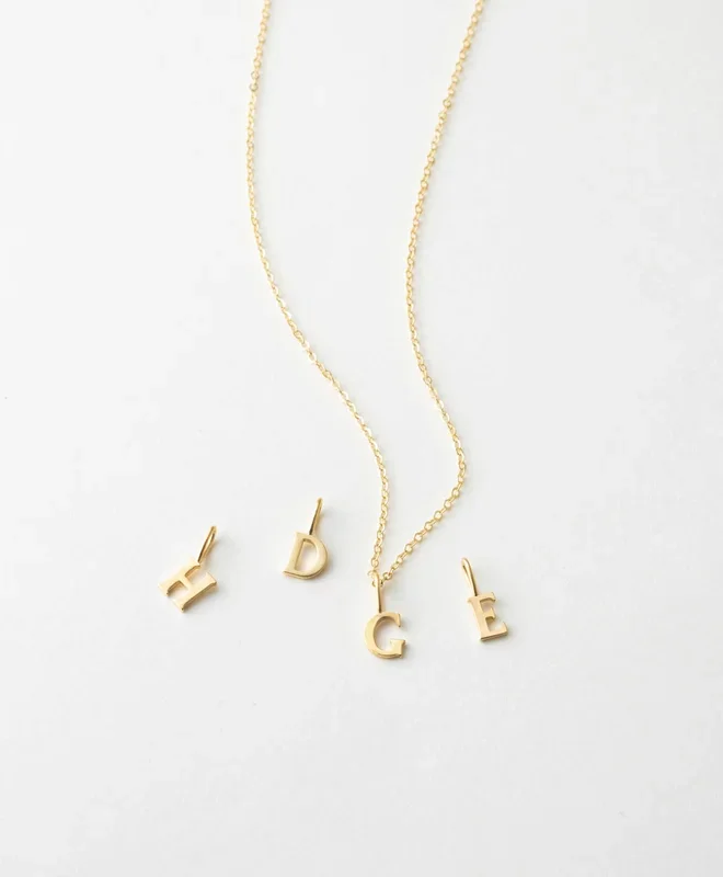Dainty Serif Initial Necklace