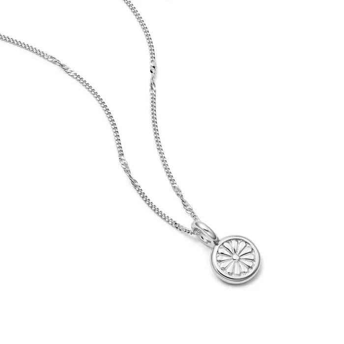 Daisy Bloom Mini Pendant Necklace Sterling Silver