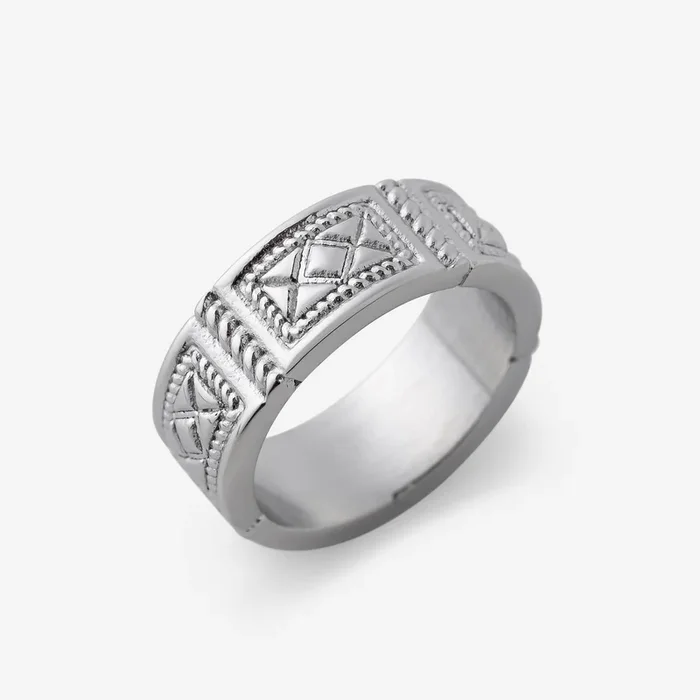 Damascus Tile Ring | Men
