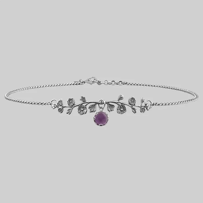 DARK BLOOM. Amethyst Choker – Silver