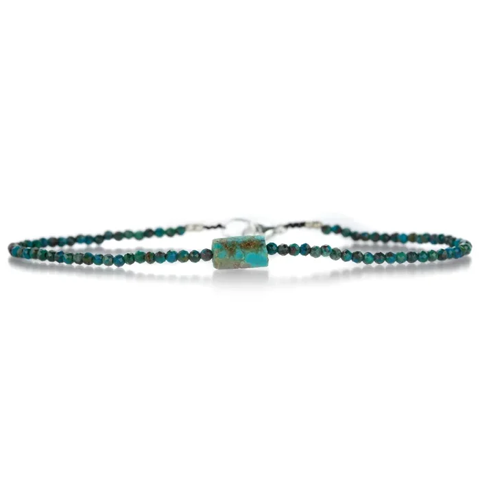 Dark Chrysocolla and Turquoise Bracelet