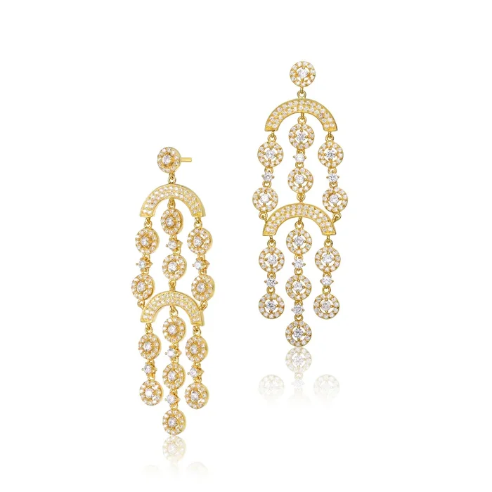 Dauphine Triple Drop Chain Earrings