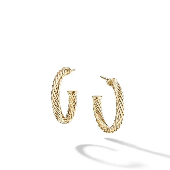 DAVID YURMAN Cablespira® Hoop Earrings in 18K Yellow Gold, 3/4in
